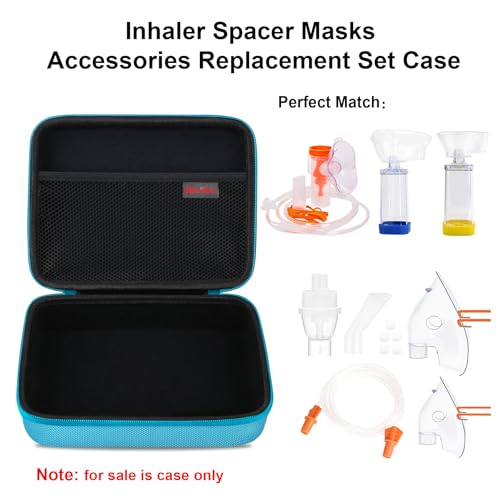 Image of Elonbo Carrying Case ​for Nebulizer Replacement Parts Kits /Asthma Inhaler /Inhaler Spacer Masks /Nebulizer Tubing Mouthpiece Accessories Replacement Set, Handheld Inhaler Nebulizer Bag (Case Only)