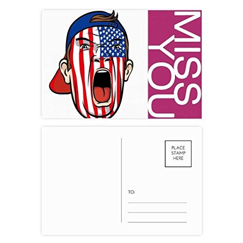Cartes postales Drapeau Etats-Unis pour maquillage de fête, lot de 20 pièces