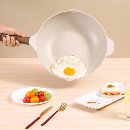 Wok de aluminio fundido 12.6 pulgadas con tapa miniatura 2