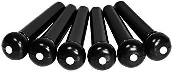 Simtyso 6pcs Black Acoustic Guitar ABS Plastic Bridge Pins