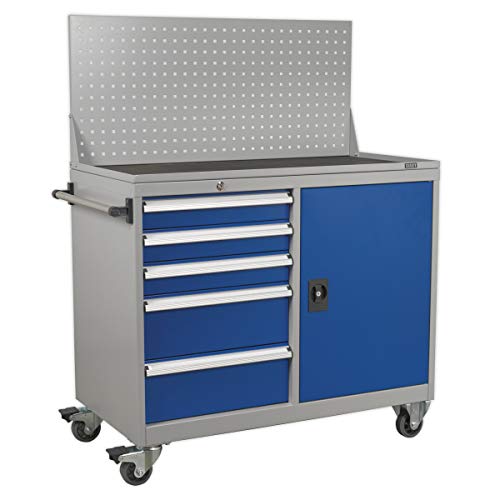 Sealey API1103A 5 Drawer & 1 Shelf Industrial Mobile Workstation