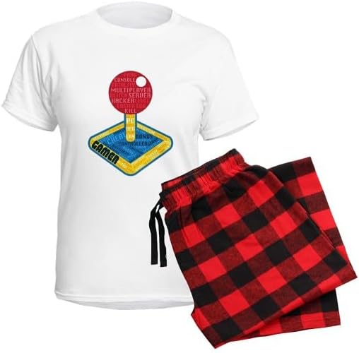 CafePress Gamer Joystick Women's Light Pajamas Women's Novelty Cotton Pajama Set, Comfortable PJ Sleepwear