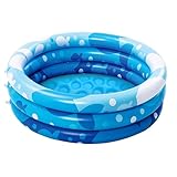 Sloosh Inflatable Kiddie Pool, 34'x10' Blow Up Kid Swimming Pool,3 Rings Blue Baby Pool for Toddler,Play Pit for Dog with Geometric Pattern for Summer Water Party Backyard Garden(Fish)