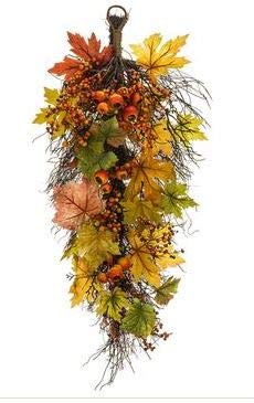 Allstate Floral and CraftsDoor Swag Maple Leaf with Berries Pods 28"