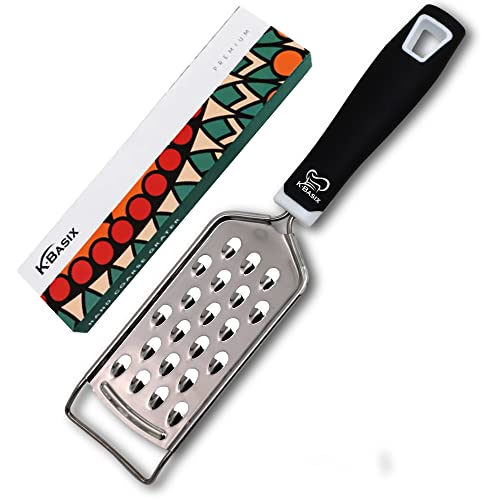 K Basix Hand Grater Stainless Steel Razor Sharp Blades, Non-Slip & Soft Grip, Handheld Cheese Grater With Handle, Fine Cheese Grater Handheld & Small Cheese Grater (Coarse Grater)… #TOP21