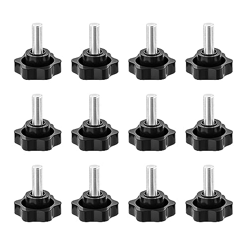 Perilla de Estrella M8 y Tornillo de Sujeción - 12 Piezas para Ingeniería Mecánica
