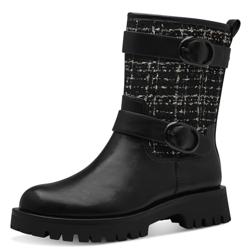 Tamaris Damen Stiefelette Vegan; BLACK COMBINED, EU 38