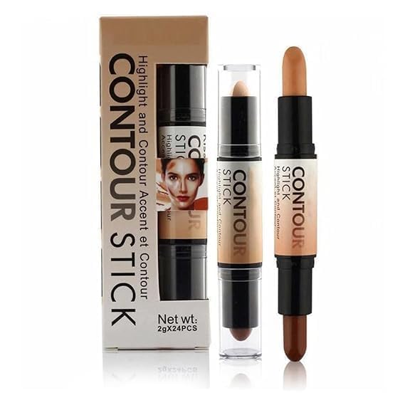 ROODILES Professional Highlighter & Contour Stick | Travel Friendly Double-Ended Stick | Contouring Shade and Highlighter | Easy-to-Blend | Long Lasting And Sweat Proof-image-0