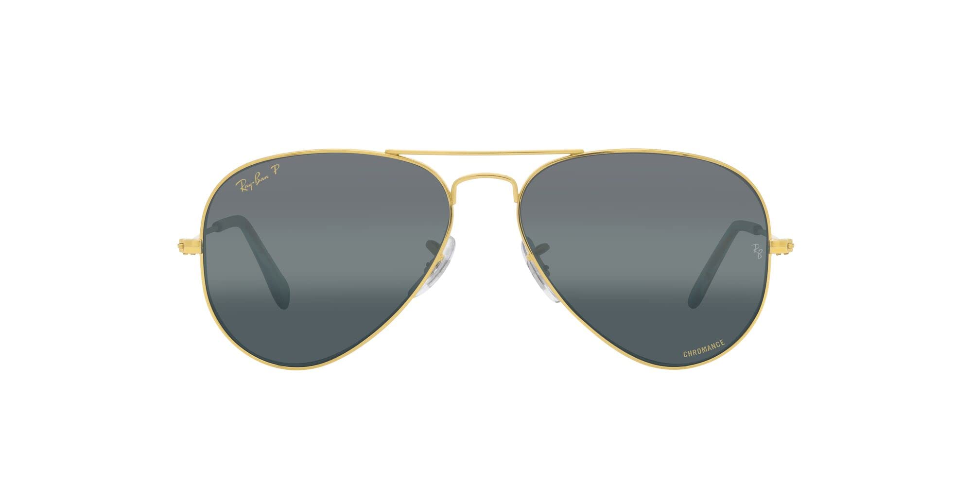 Ray-Ban Rb3025 Classic Polarized Aviator Sunglasses Legend Gold/Clear Gradient Dark Blue 58 Millimeters