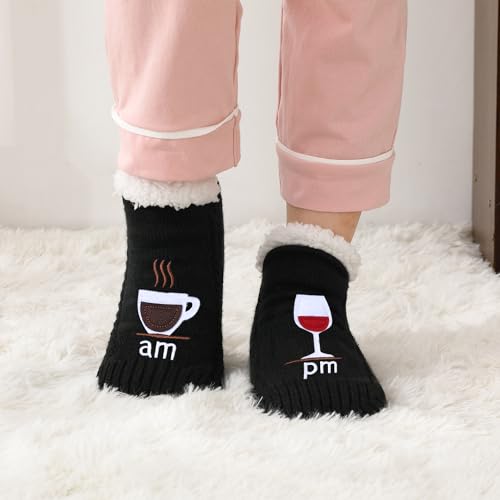 Image of ZYZX Cute Funny Slipper Socks for Women with Grips,Fuzzy Socks Indoor