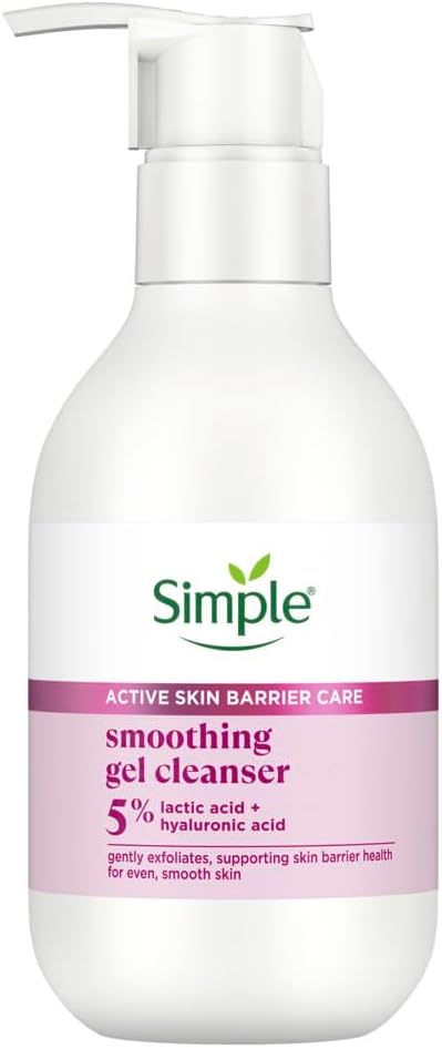 Active Skin Barrier Care Smoothing Gel Face Cleanser 150Ml With 5% Lactic Acid,Hyaluronic Acid&Ceramide Boosters|Gentle Exfoliating Face Wash For Brighter,Even-Tone,Smoother Skin,For Women&Men