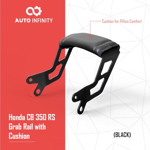Image of Auto Infinity Grab Rail with Comfort Cushion Compatible with Honda CB350-RS (Black, Pack of 1)