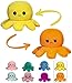 SunAurora Oktupus Stimmungs Kuscheltier, Octopus Plüschtier, Oktopus Plüsch Wenden, Kawaii Krake Plüschtier für Stimmung zu Verbessern und Stress Abzubauen(Orange & Gelb)