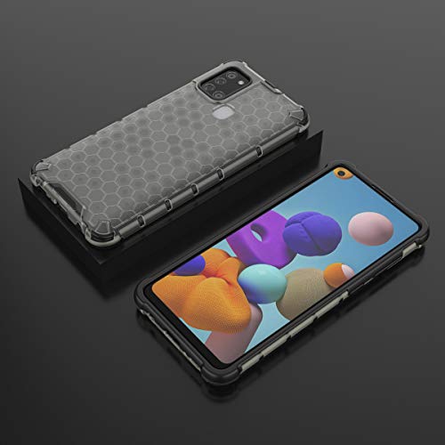 Image of Glasgow | for Samsung Galaxy A21s Honeycomb Pattern Back Case Cover for Samsung Galaxy A21s - Black