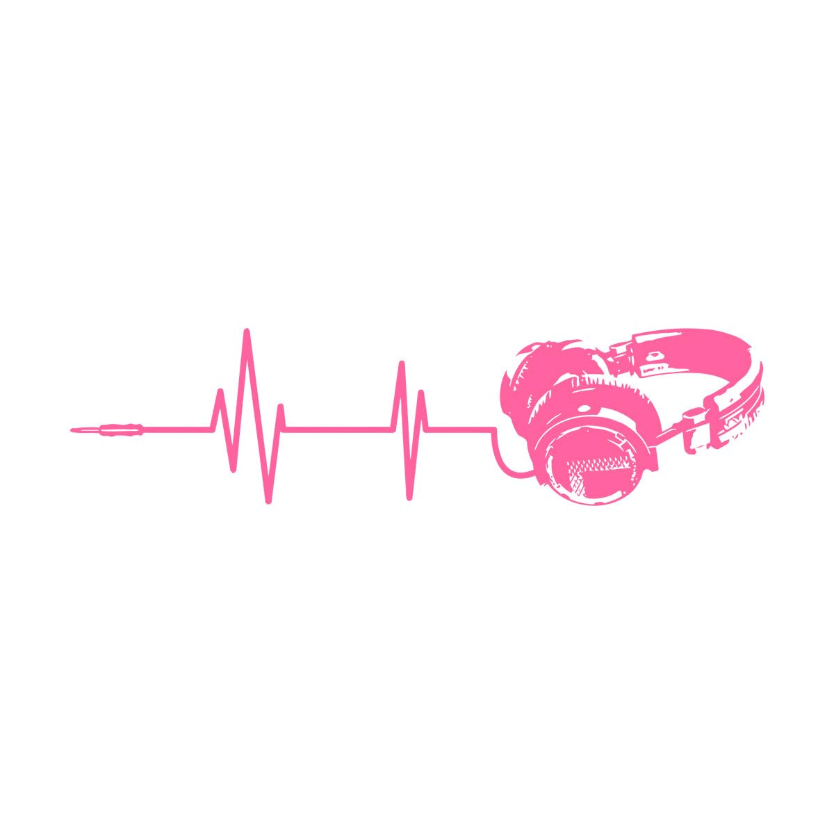 Headphone Vinyl Wall Sticker Music Art Dj Diecut Weatherproof Decal Silhouette Cut Decor Mural Headphone Sticker Large - 28x114cm