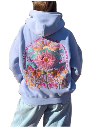 Amiblvowa Cute Y2k Graphic Hoodies Sweatshirts for Teen Girls Women
