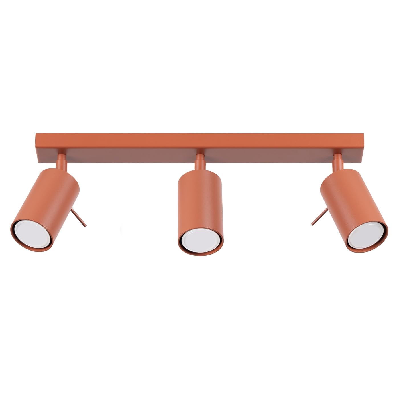 SOLLUX lighting Lampada Da Soffitto Orientabile Faretto Da Soffitto Di Acciaio 3 Paralumi 45 x 6 x 17 cm Ocra Rossa Ring