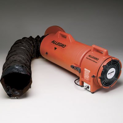Allegro Industries - Plastic Com-Pax-Ial Explosion Proof Blower Kit - With 15' Ducting