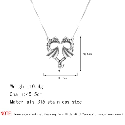 Collier homme double dragon cœur pour affirmer un look unique