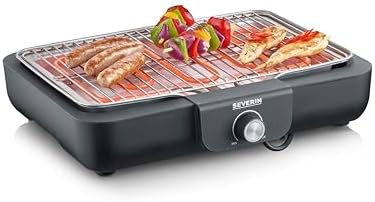 SEVERIN Barbecue Électrique 2 300 W avec Grille Inox, Barbecue de Table avec Surface de Cuisson...