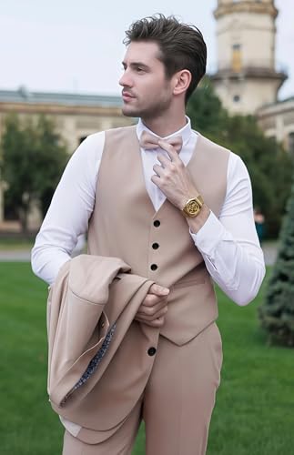 Mens Suit 3 Piece Slim Fit Suits for Men Formal Business Wedding Groom Prom Dress Set4