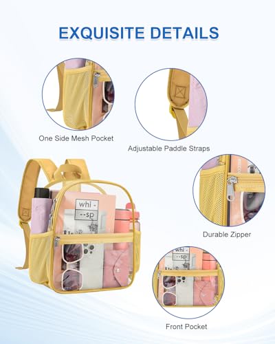 Image of Clear Backpack for Stadium Events, 12x12x6 Small Clear Plastic bag with Reinforced Straps for Game Security Festival Concert