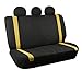 FH Group Unique Flat Cloth Seat Covers with Premium Carpet Floor Mats- Fit Most Car, Truck, SUV, or Van (Yellow/Black) FB032115- F14407