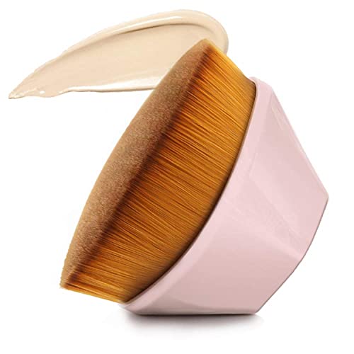 Mama Makeup Brush - Hexagon Face Blush Liquid Powder Foundation Brush - Flat Top Foundation Brush,High-Density Seamless Foundation Brush BB Cream Makeup Brushes Loose Powder (Pink) Cover