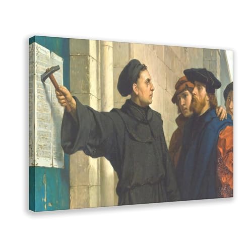 Affiches de la réforme de Martin Luther sur toile imprimée avec cadre suspendu 30,5x45,7 cm