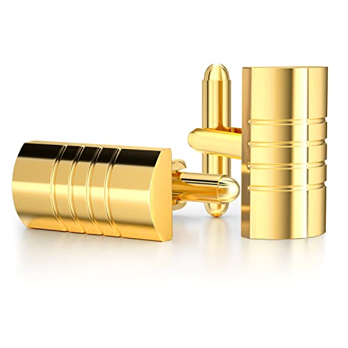 Cufflinks For Men, 316L Stainless Steel Tuxedo Shirt Cuff Links Shirt Accessories Unique Business Groom Wedding Black Silver Gold Jewelry for Son, Father, Husband, Boyfriend