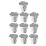 UKCOCO 10Stücke Fetteimer Einlagen Aluminiumfolie Hochtemperaturbeständige Grillzubehör für Fettauffang Vielseitig Einsetzbar für Spieße und Frittierte Lebensmittel