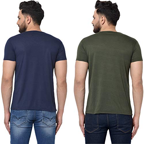 Image of JANGOBOY Men's V-Neck Cotton T-Shirt (Pack of 2)