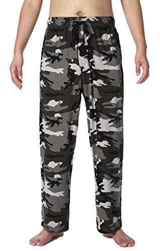 Bintangor Men's Sleep Pajama Pants 100% Cotton Knit Elastic Waistband Lounge Wear Long