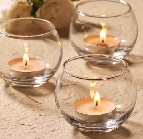 Image of Glass Tea Light Candle Holders Set of 48 (T2) | Elegant Home Decor for Living Room | Decorative Candle Holders for Diwali, Christmas, Wedding, Party & Gifting