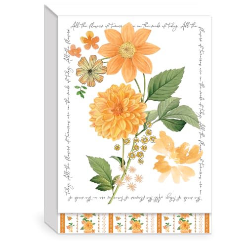 Image of Punch Studio Blank Note Cards with Envelopes, Embossed Accents and Textured Box for All Occasions - 5 inch x 3.5 inch each, Set of 10 Cards - Marigold (50420)