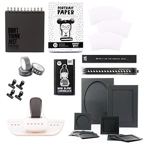 Paperfuel Caja de herramientas para escritura a mano, diseño de chicas de dibujos animados, color blanco y negro, talla única Cover