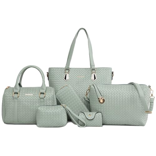 Image of OTMIPIML Purses and Handbags for Women Synthetic Leather Tote Crossbody Bags Satchel Purses Set 6pcs | Set