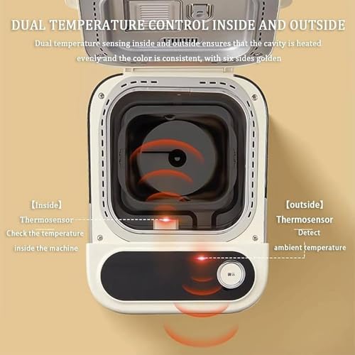 Brotbackautomat, Edelstahl Automatischer Spender, 500g Kapazität, 26 voreingestellte Funktionen, LCD-Touchpanel, Teigbereiter & Marmeladenfunktion – Bild 3