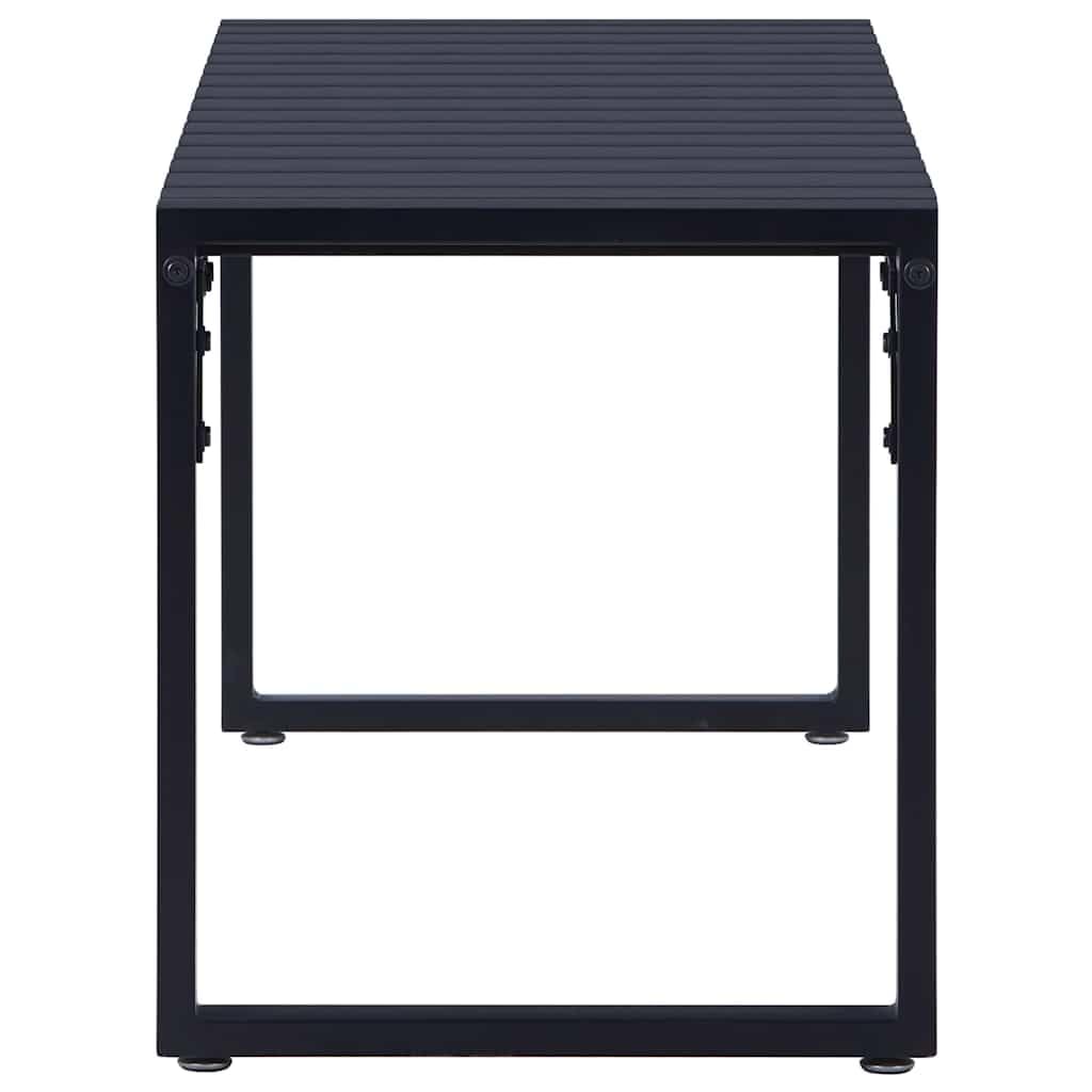 Banco de jardín 120,5 cm Placa PS Negro con Marco de Hierro