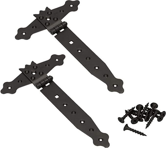 KOTARBAU® Set of 2 Cross Hinges Black 200 mm Shutter Hinge Black Band Gate Fitting Wood Connection Throw Hinges Powder Coated Door Hinge Outdoor Gate Hinges-image-28