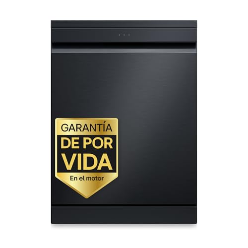LG DF375HMS - Lavavajillas QuadWash Steam, Sistema EasyRack, Bandeja para Cubiertos, Wi-Fi ThinQ, TrueSteam, Apertura Automática, 14L, Eficiencia A, Acero Negro Grafito