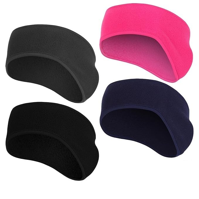 Winter Earmuffs For Men & Women, Fleece Ear Warmers Headband (Pack Of 4 Ear Warmer Muffs)