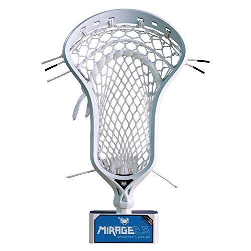 ECD Lacrosse - Mirage 2.0 Strung Lacrosse Head - White - Elite Pocket - Hero 3.0 - White