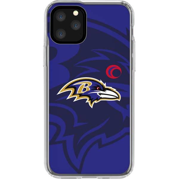 Skinit Clear Phone Case Compatible with iPhone 11 Pro - Officially Licensed NFL Baltimore Ravens Double Vision Design