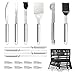 Todeco - Lot d'Ustensiles pour Barbecue, Set d'Ustensiles Bbq pour Grillades - Matériau: Alliage en aluminium - Boîtier: alliage d'aluminium - Mallette en aluminium, 18 ustensiles en acier inoxydable
