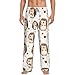 VOSERY Mens Pajama Pants - Fashion Heart Cute Hedgehog Print Pjs Sleep Bottoms for Mens Lounge Pants with Pockets Black
