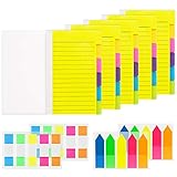 HOSTK 700 Blatt Trennblätter Haftnotizen, 5 Packungen mit Reitern, selbstklebend, liniert, Notizblock, 4 Packungen durchscheinende Haftregister Register,Trennblätter, beschreibbare Datei-Tabs,