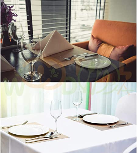Image of Dining Table Placemats - 2pcs PVC TableMats - Washable Mats - Kitchen Mats - Heat Resistant Dinner Mat - Table Decore Mat Dining Table Placemat (2-Piece, Gold)