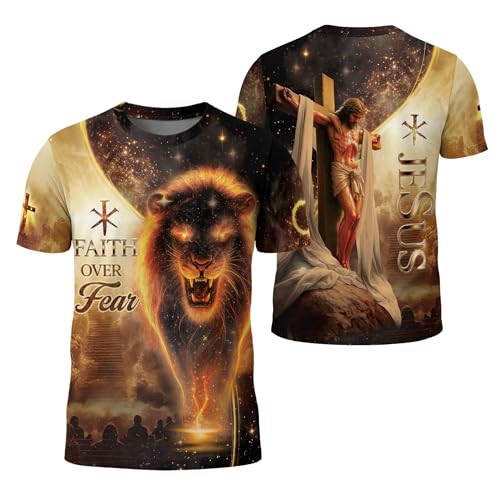 Faith Over Fear Shirt, Christian Shirts for Men, Jesus Tshirt, Cross Shirt, Faith Shirts for Men