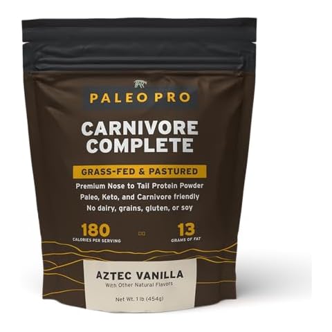 PaleoPro Carnivore Complete (Aztec Vanilla) Pastured & Cage-Free Protein, Grass-Fed Beef Tallow, Beef Organs | No Sugar, Soy, Grains or Net Carbs | Gluten Free. Paleo & Keto Macros (15 Servings) Cover